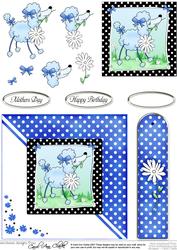 Cute Poodle Quick Card with Decoupage