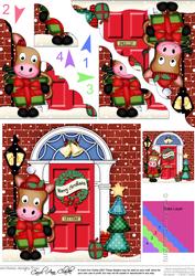 Gigi Horse Christmas Door Scallop Corner Stacker Topper