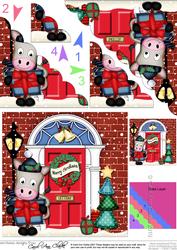 Gigi Horse Christmas Door Scallop Corner Stacker Topper