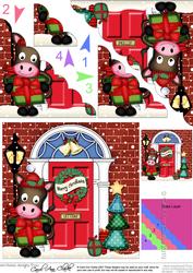Gigi Horse Christmas Door Scallop Corner Stacker Topper