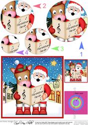 Singing Santa & Gigi Horse Merry Carollers Circle Pyramage