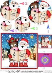 Singing Santa & Gigi Horse Merry Carollers Circle Pyramage