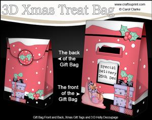 3D Christmas Postbox Gift Bag Mini Kit