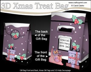 3D Christmas Postbox Gift Bag Mini Kit