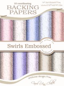 'swirls Embossed' Backing Paper Kit