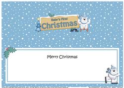 Lge Dl Xmas Baby's First Christmas Ben Polar Bear Insert