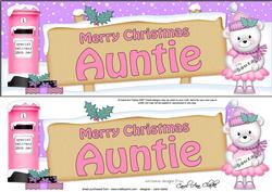 Lge Dl Xmas Auntie Teddy Tess Signpost Easicut Decoupage