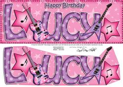 Large Dl Birthday Lucy Guitars 3D Decoupage