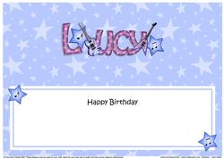 Large Dl Birthday Lucy Guitars Insert