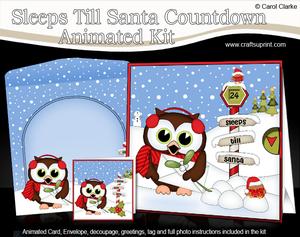 3D Xmas Little Hoot Owl Sleeps Till Santa Animated Card