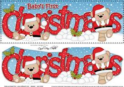Large Dl Baby's 1st Christmas Livvy Bear 3D Decoupage