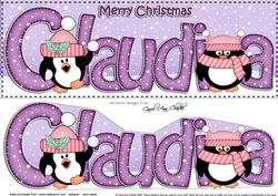 Large Dl Xmas Claudia Penguins 3D Decoupage