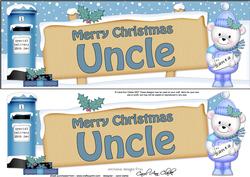 Lge Dl Xmas Uncle Teddy Signpost Decoupage