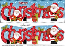 Large Dl Christmas Santa 3D Decoupage