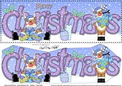 Large Dl Christmas Rudolph 3D Decoupage