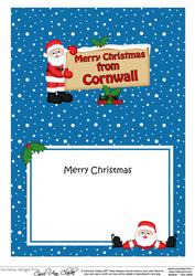 Xmas from Cornwall Santa Signpost 5x7 Insert