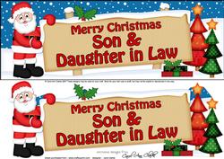 Lge Dl Xmas Son & Daughter in Law Santa Signpost Decoupage