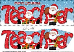 Large Dl Xmas Teacher Santa 3D Decoupage