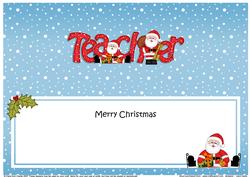 Large Dl Xmas Teacher Santa Insert