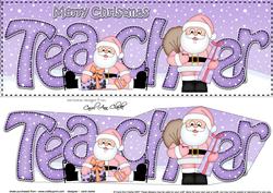Large Dl Xmas Teacher Santa 3D Decoupage