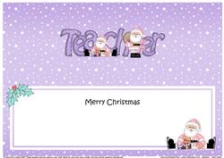 Large Dl Xmas Teacher Santa Insert