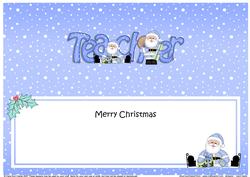 Large Dl Xmas Teacher Santa Insert