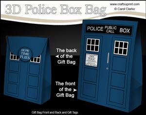 3D Police Box Gift Bag Mini Kit