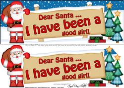 Lge Dl Xmas Santa Good Girl Signpost Easicut Decoupage