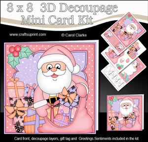 8x8 Xmas Santa's Sack Mini Kit 3D Decoupage