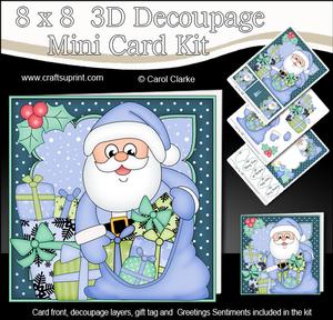 8x8 Xmas Santa's Sack Mini Kit 3D Decoupage