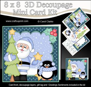 8x8 Xmas Santa's Tree Mini Kit 3D Decoupage