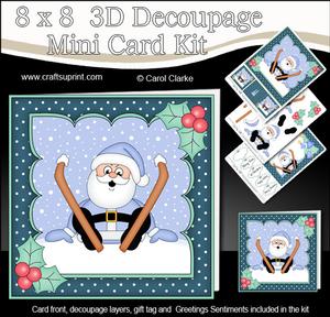 8x8 Xmas Oops Santa Mini Kit 3D Decoupage