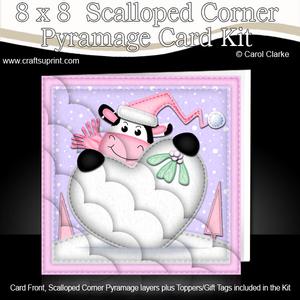 8 x 8 Xmas Milly Moo Cow Love Kit with Scalloped Corners
