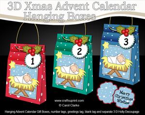 3D Nativity Xmas Hanging Advent Calendar Box Kit