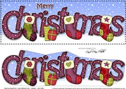 Large Dl Christmas Stockings Quick Card 3D Decoupage