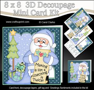 8x8 Xmas Santa's List Mini Kit 3D Decoupage