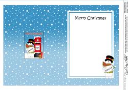 5x7 Christmas Snowman Postbox Matching Insert