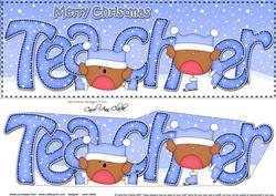 Large Dl Xmas Teacher Bobbin Robin 3D Decoupage