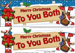 Lge Dl Xmas to You Both Rudolph Signpost Easicut 3D Dec