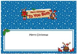 Lge Dl Xmas to You Both Rudolph Signpost Insert