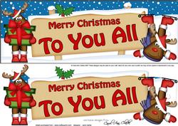 Lge Dl Xmas to You All Rudolph Signpost Easicut 3D Dec