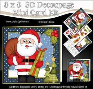 8x8 Xmas Santa Mini Kit 3D Decoupage