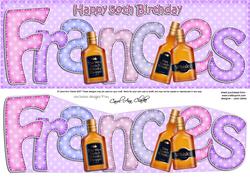 Large Dl 50th Birthday Frances Whisky 3D Decoupage