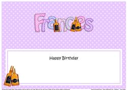 Large Dl 50th Birthday Frances Whisky Insert