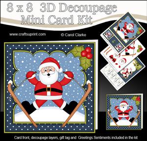 8x8 Xmas Ooops Santa Mini Kit 3D Decoupage