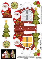 3D Santa Xmas Window Treat Holder Christmas Decoration