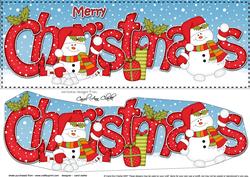 Large Dl Christmas Snowmen 3D Decoupage