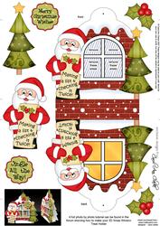 3D Santa Xmas Window Treat Holder Christmas Decoration