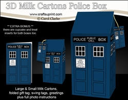 3D Police Box Milk Carton Treat Boxes