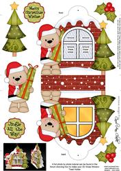 3D Livvy Bear Xmas Window Treat Holder Christmas Decoration